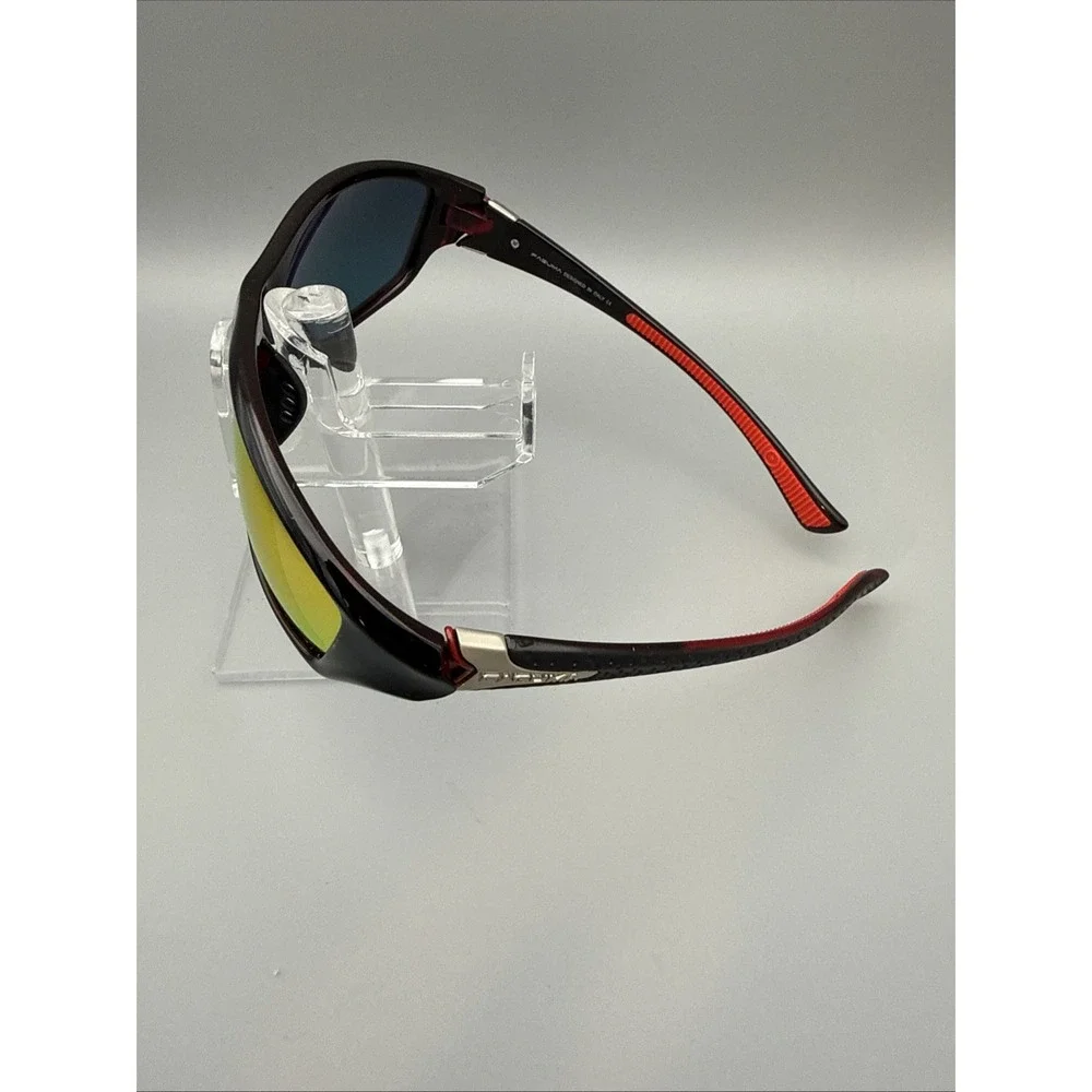 Faguma F120 AUTHENTIC BLACK/RED Polarized Wrap Sunglasses 100% UV Protection NWT